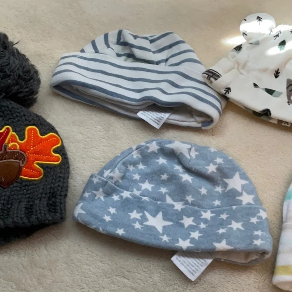 Charming Kids' Beanie Collection - Gray, Blue, White